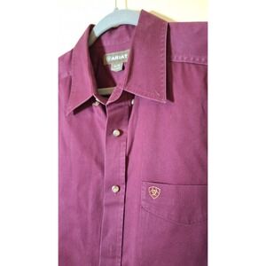 Ariat‎ Shirt Men XL  Magenta Purple Button Up Rodeo Cowboy Western Long Sleeve